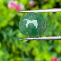 หยกพม่าเจียรนัย (Burmese jade ) 5.18 กะรัต หยกแท้ อัญมณีมงคลประจําวันเกิด เครื่องประดับหยก