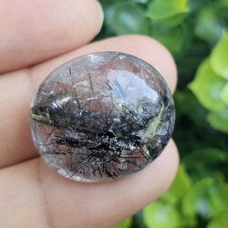 ไหมดำ ควอตซ์ แก้วขนเหล็ก Black Rutilated Quartz 42.51 กะรัต Cts. พลอยแท้ อัญมณีมงคลประจําวันเกิด เครื่องประดับพลอย