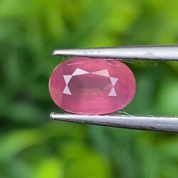 พลอย ทับทิม Ruby sapphire 1.03 กะรัต (Cts) ดิบ Unheated พลอยแท้ อัญมณีมงคลประจําวันเกิด เครื่องประดับพลอย