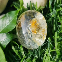 โป่งข่าม ควอตซ์ Rutilated Quartz 31.59 กะรัต Cts. พลอยแท้ อัญมณีมงคลประจําวันเกิด เครื่องประดับพลอย