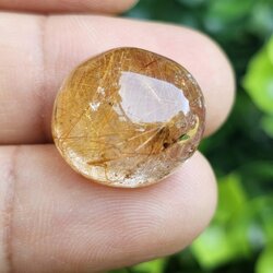 ไหมทอง ควอตซ์ Golden Rutilated Quartz 22.51 กะรัต Cts.พลอยแท้ อัญมณีมงคลประจําวันเกิด เครื่องประดับพลอย