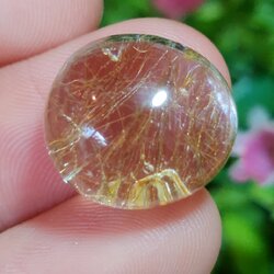 ไหมทอง ควอตซ์ Golden Rutilated Quartz 18.77 กะรัต Cts.พลอยแท้ อัญมณีมงคลประจําวันเกิด เครื่องประดับพลอย