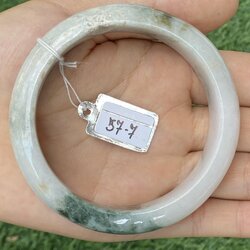 1020 หยก พม่า แท้ Jade กำไลหยก 57.7 มม. (Jadeite bracelet) พม่า (Myanmar)
