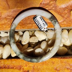 JB6711075 หยก พม่า แท้ Jade กำไลหยก 59.6 มม. (Jadeite bracelet) พม่า (Myanmar)