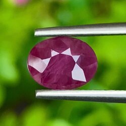 พลอย ทับทิม พม่า (Burmese Ruby Sapphire) 1.82 กะรัต พลอยแท้ อัญมณีมงคลประจําวันเกิด เครื่องประดับพลอย