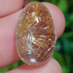 ไหมทอง ควอตซ์ Golden Rutilated Quartz 15.02 กะรัต Cts. พลอยแท้ อัญมณีมงคลประจําวันเกิด เครื่องประดับพลอย