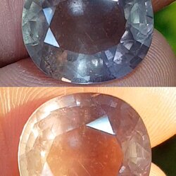 พลอย คัลเลอร์เชนจ์ แซฟไฟร์ Color Change Sapphire 10.77 กะรัต (Cts.) พลอยแท้ อัญมณีมงคลประจําวันเกิด เครื่องประดับพลอย