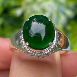 หยก พม่า แท้ Jade แหวนหยก (jadeite Ring) Size 57 ดิบ ไม่ผ่านการปรับปรุง (Type A) พม่า (Myanmar)