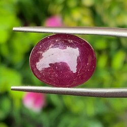 พลอย ทับทิม (Ruby Sapphire) 10.34 กะรัต (Cts.) พลอยแท้ อัญมณีมงคลประจําวันเกิด เครื่องประดับพลอย