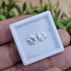 พลอย เพทาย Natural Zircon 4.11 กะรัต (Cts.) 2 เม็ด (Pcs.) พลอยแท้ อัญมณีมงคลประจําวันเกิด เครื่องประดับพลอย