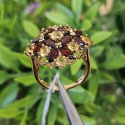 แหวน พลอย ทับทิม (Size) 54 Ruby Sapphire Ring ตัวเรือนเงินชุบทอง