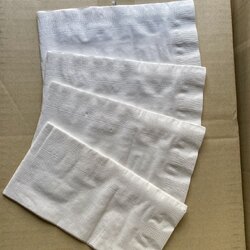 กระดาษเช็ดปาก 2ชั้น สีขาว ขนาด 40x40ซม. ไม่พิมพ์โลโก้ พับ8 ยกลัง 2000แผ่น