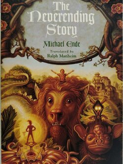 หนังสือนิยายฉบับภาษาอังกฤษ**มีตำหนิตามภาพ "The Neverending Story" โดย Michael Gnde แปลโดย Ralph Manheim ภาพโดย Roswitha Quadflieg