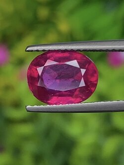 พลอย ทับทิม (Ruby Sapphire) 3.54 กะรัต (Cts.) พลอยแท้ อัญมณีมงคลประจําวันเกิด เครื่องประดับพลอย