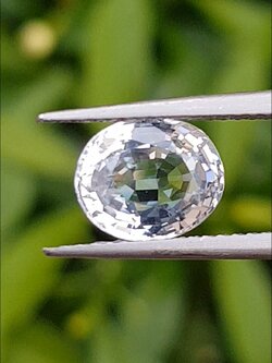 พลอย ขาว ไวท์ แซฟไฟร์ White Sapphire 2.30 Cts. พร้อมใบเซอร์ พลอยแท้ อัญมณีมงคลประจําวันเกิด เครื่องประดับพลอย