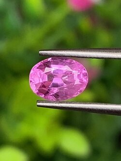 พลอย ชมพู พิ้ง แซฟไฟร์ Pink Sapphire 0.97 กะรัต (Cts.) พลอยแท้ อัญมณีมงคลประจําวันเกิด เครื่องประดับพลอย
