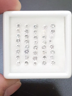 พลอย ขาว ไวท์ แซฟไฟร์ White Sapphire 40 เม็ด 4.89กะรัต (Cts.) พลอยแท้ อัญมณีมงคลประจําวันเกิด เครื่องประดับพลอย