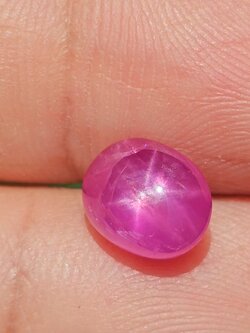 พลอย ทับทิม สตาร์ แซฟไฟร์ Ruby Star Sapphire 4.05 กะรัต (Cts.) ดิบ Unheated พร้อมใบเซอร์ พลอยแท้ อัญมณีมงคลประจําวันเกิด เครื่องประดับพลอย