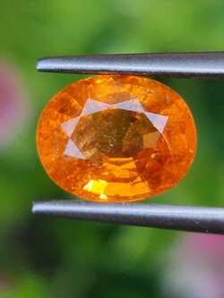 พลอย สเปสซาร์ไทต์ Spessartite Garnet 2.47 กะรัต Cts. พลอยแท้ อัญมณีมงคลประจําวันเกิด เครื่องประดับพลอย