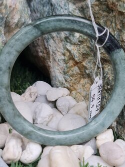 JB6711127 หยก พม่า แท้ Jade กำไลหยก 54.5 มม. (Jadeite bracelet) พม่า (Myanmar)