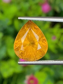 พลอย บุษราคัม Yellow Sapphire 8.04 กะรัต (Cts.) พร้อมใบเซอร์ พลอยแท้ อัญมณีมงคลประจําวันเกิด เครื่องประดับพลอย