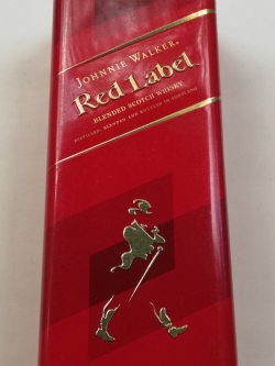 ของสะสม กล่องสังกะสี (กล่องโลหะ) กล่องเหล้า เรด เลเบิ้ล สีแดง Johnie Walker Red Lable
