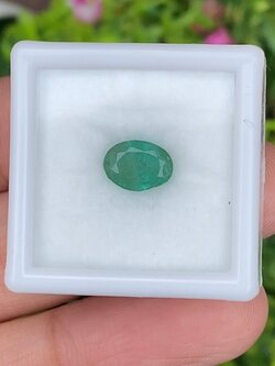พลอย มรกต Natural Emerald แซมเบีย 1.12 กะรัต (Cts.) พลอยแท้ อัญมณีมงคลประจําวันเกิด เครื่องประดับพลอย