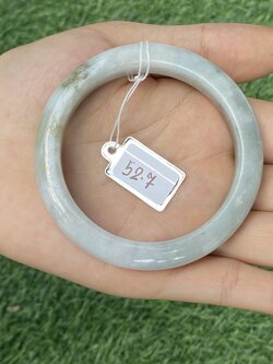 1004 หยก พม่า แท้ Jade กำไลหยก 52.7 มม (Jadeite bracelet) พม่า (Myanmar)