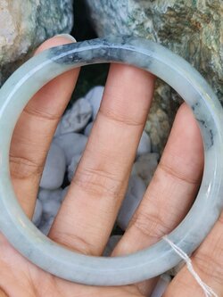 JT6711196 หยก พม่า แท้ Jade กำไลหยก 56.5 มม. (Jadeite bracelet) พม่า (Myanmar)