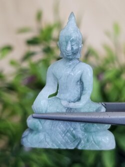 หยก แกะสลัก รูป พระ (Burmese jadeite) 49.37 กะรัต (cts.) หยก พม่า แท้