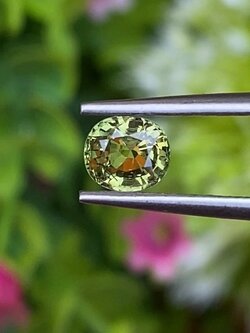 พลอย เขียวส่อง Green Sapphire 0.92 กะรัต (Cts.) ดิบ (Unheated) พลอยแท้ อัญมณีมงคลประจําวันเกิด เครื่องประดับพลอย