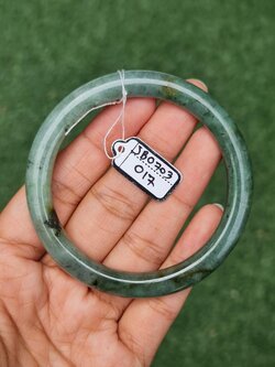 JB0703-017 หยก พม่า แท้ Jade กำไลหยก (Jadeite bracelet) พม่า (Myanmar) 58.9 มม.