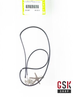 สร้อยคอเชือกดำ+จี้โลหะ