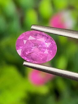 พลอย ชมพู พิ้ง แซฟไฟร์ Pink Sapphire 1.33 กะรัต (Cts.) พลอยแท้ อัญมณีมงคลประจําวันเกิด เครื่องประดับพลอย