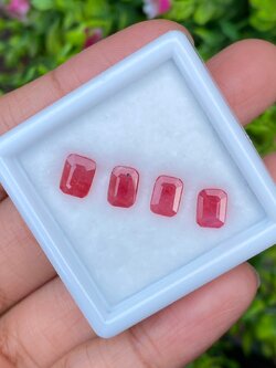 พลอย ทับทิม ซองเจีย Ruby Sapphire 5.87 กะรัต (Cts.) 4 เม็ด (Pcs.) พลอยแท้ อัญมณีมงคลประจําวันเกิด เครื่องประดับพลอย