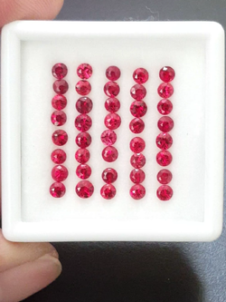 พลอย ทับทิม ซองเจีย Ruby Sapphire 40 เม็ด 5.6 กะรัต (Cts.克拉) VS-VVS พลอยแท้ อัญมณีมงคลประจําวันเกิด เครื่องประดับพลอย