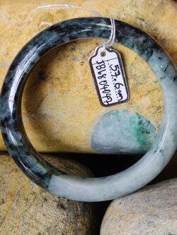 JB6804047 หยก พม่า แท้ Jade กำไลหยก 57.6 มม. (Jadeite bracelet) พม่า (Myanmar)