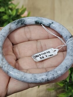JB6711010 หยก พม่า แท้ Jade กำไลหยก 58.7 มม. (Jadeite bracelet) พม่า (Myanmar)