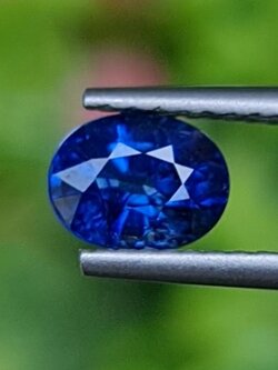 พลอย ไพลิน blue sapphire 1.18 กะรัต (Cts.) พลอยแท้ อัญมณีมงคลประจําวันเกิด เครื่องประดับพลอย