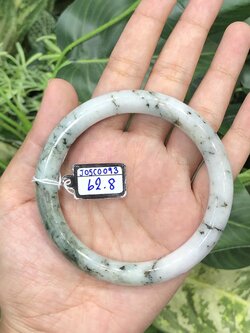 ๋J05C0093 หยก พม่า แท้ Jade กำไลหยก 62.8 มม (Jade bracelet) พม่า (Myanmar)