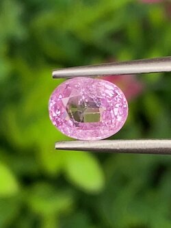 พลอย ชมพู พิ้ง แซฟไฟร์ Pink Sapphire 1.28 กะรัต (Cts.) พลอยแท้ อัญมณีมงคลประจําวันเกิด เครื่องประดับพลอย