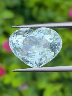 พลอย อความารีน Aquamarine 7.63 กะรัต (Cts.) พลอยแท้ อัญมณีมงคลประจําวันเกิด เครื่องประดับพลอย