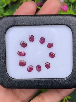 พลอย ทับทิม สยาม Siam Ruby sapphire 10 เม็ด 4.375 กะรัต (Cts.) พลอยแท้ อัญมณีมงคลประจําวันเกิด เครื่องประดับพลอย