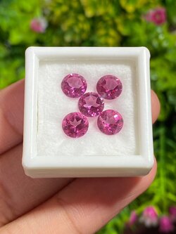 พลอย ชมพู พิ้งค์ โทแพซ Pink Topaz 5 เม็ด 4.78 กะรัต VVS พลอยแท้ อัญมณีมงคลประจําวันเกิด เครื่องประดับพลอย