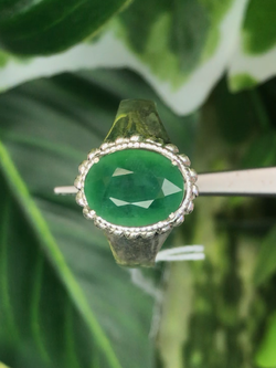 หยก พม่า แท้ Jade แหวนหยก 翡翠戒指 (Jadeite ring) ดิบ (Size) 55 ไม่ผ่านการปรับปรุง (Type A) พม่า (Myanmar)