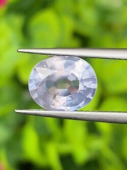 พลอย ขาว ไวท์ แซฟไฟร์ White Sapphire 2.88 กะรัต ดิบ Unheated พลอยแท้ อัญมณีมงคลประจําวันเกิด เครื่องประดับพลอย