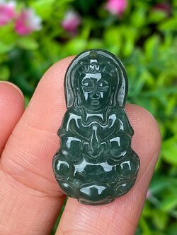 หยก แกะสลัก รูป เจ้าแม่กวนอิม (Burmese jadeite) 18.19 กะรัต (cts.) หยก พม่า แท้