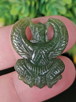 หยกแกะสลัก ครุฑ เนฟไฟรต์ (Nephrite jadeite)