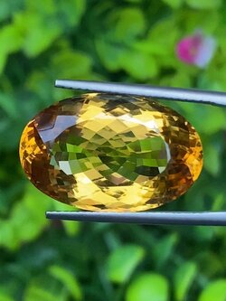 พลอย ซิทริน Citrine 20.24 กะรัต (Cts.) พลอยแท้ อัญมณีมงคลประจําวันเกิด เครื่องประดับพลอย