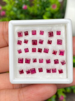 พลอย ทับทิม Ruby sapphire 32 เม็ด 5.03 กะรัต (Cts.) พลอยแท้ อัญมณีมงคลประจําวันเกิด เครื่องประดับพลอย